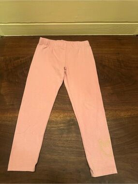 Nike Pink Girls' Stretch Leggings with Subtle Gold Swoosh